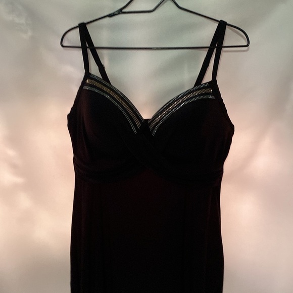 MIRACLESUIT Black WITH SILVER GOLD ACCENTS WO SIZE 14 UNDERWIRE SWIM TOP CLEAN - Picture 6 of 13
